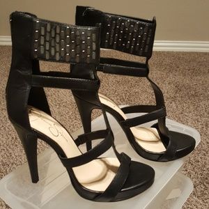 Black studded heels